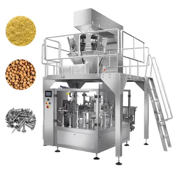 Rotary Filling Doypack Packing Machine for Ziplock Premade Pouch Bags: Applications in Chocolate Gummy Candies, Coffee Beans, and Other Food Snacks