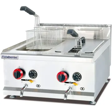 Table-Top Stainless Steel Potato Chips Frying Machine Gas Deep Fryer
