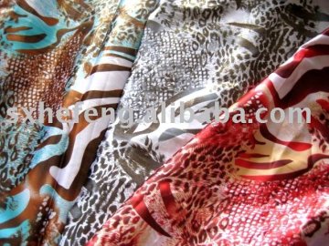 printed polyester satin with foil