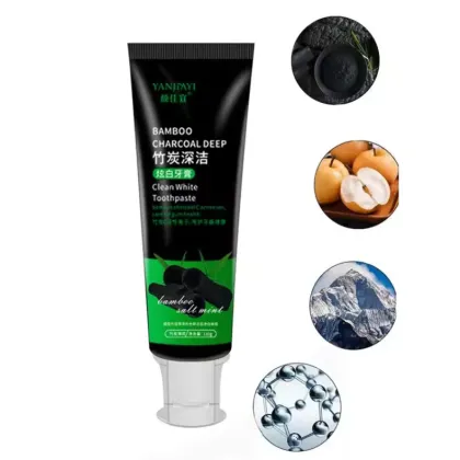 Natural bamboo charcoal toothpaste whitens teeth