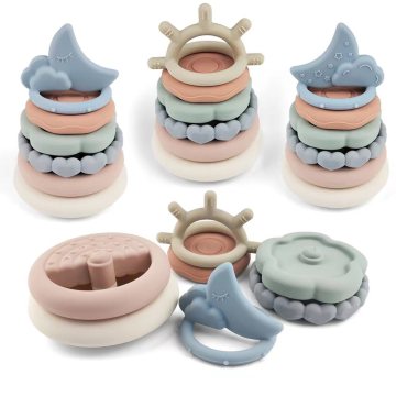 BPA Free Non-Toxic Silicone Baby Sensory Building Blocks