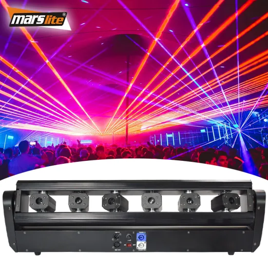 Marslite RGB 6 Heads Moving Head DMX Laser Stage Lighting Full Beam Moving Laser Bar Light: Professional Lighting Solution for Events and Performances