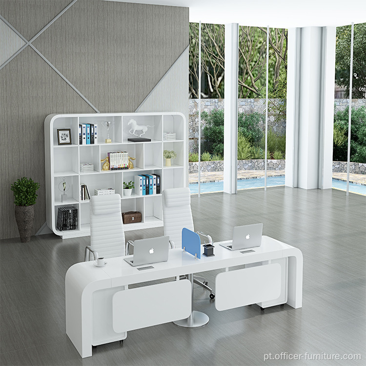 Fashion White Staff Office Desk de mesa de trabalho de trabalho de trabalho