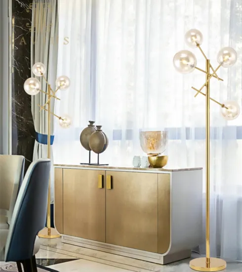 Hotel floor lamp with metal style design