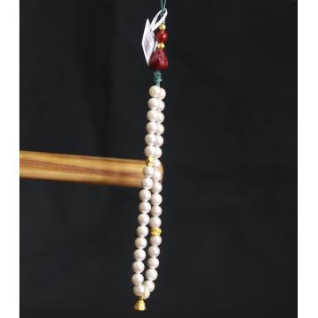 Collar de cadena de cuentas de oro blanco