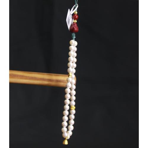 Collar de cadena de cuentas de oro blanco