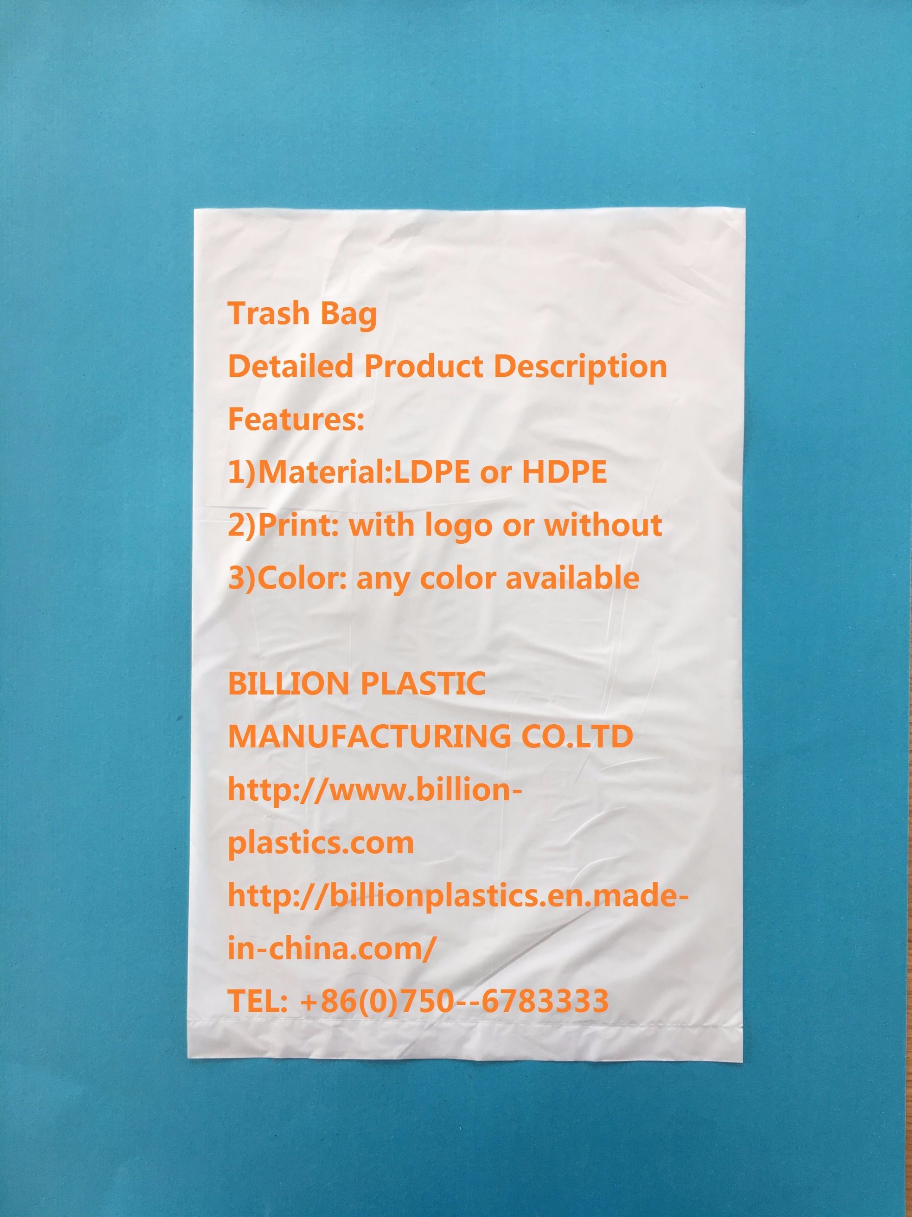 Flat HDPE Food Plastic Bag for Bread Bakery Packing