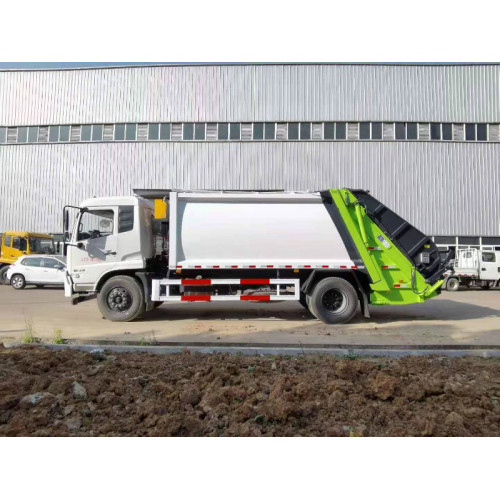 Le camion de collecte des déchets comprimés de 12 tonnes accrochent les poubelles