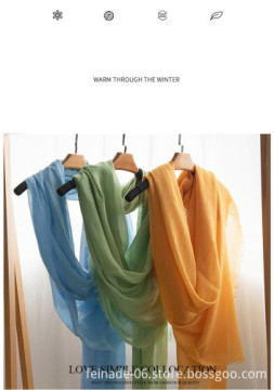 Autumn Solid Color Cotton and Linen Scarf Sunscreen Shawl