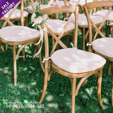 Stackable X Back Chairs with Removable Seat Cushions for Weddings and Events