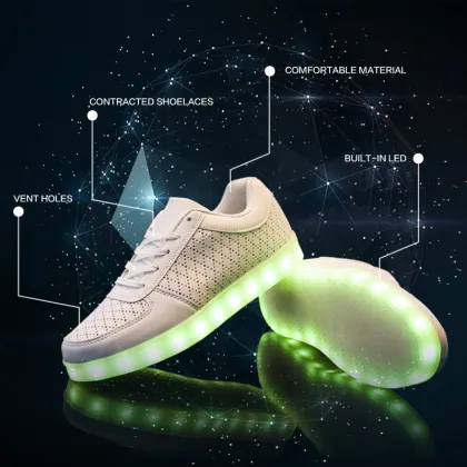 USB Charging Children Led shoes boys girls lighted PU cowhide glowing shoes