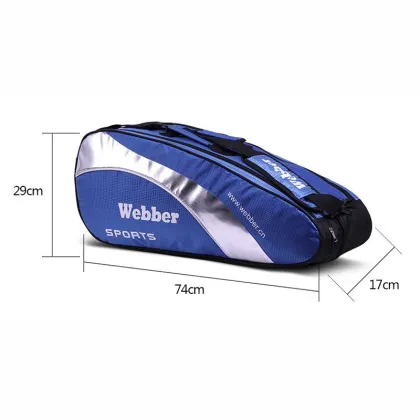 4Pcs Large Badminton Bags Sports Racket Handbag Waterproof Tennis Backpack Gym Stylish Racquet Pack Teenager Exercise
