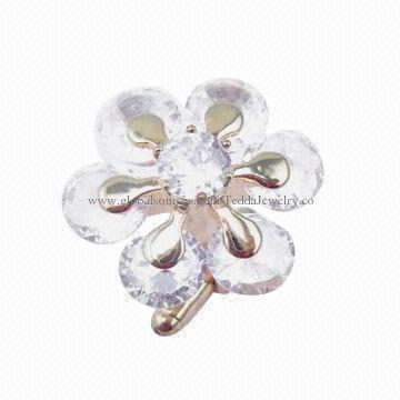 Cufflinks, Made of Brass and Cubic Zircon Stones, 60pcs MOQ