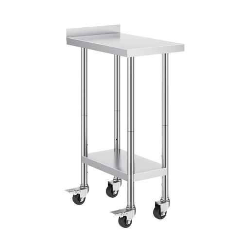stainless steel work table with wheels Stainless Steel Double Layers Kitchen Work Table Manufactory