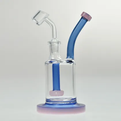 High Borosilicate Blue Glass Water Pipe color can be opition Hookah Multi-Tube Glass Water Pipe Around Backwater