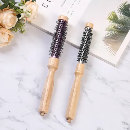 Wooden Hairbrush and Curling Comb for Barber Haircuts