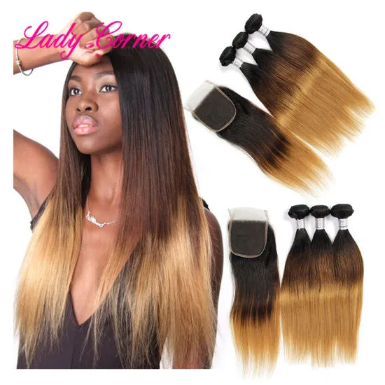 Chinese hair vendors 1b/4/27 ombre human hair weaves extention colored brazilian hair