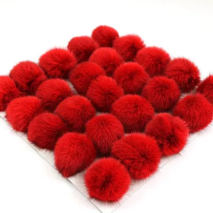DIY Accessories Real Fox Fur Pompom Fox Fur pom poms