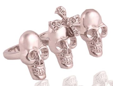 Double finger ring with lovely bowknot