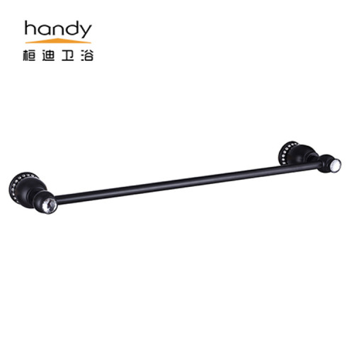 Brass Black painted Bathroom single layer towel rack