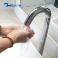Faucet de banheiro de sensor de aço inoxidável de água fria quente