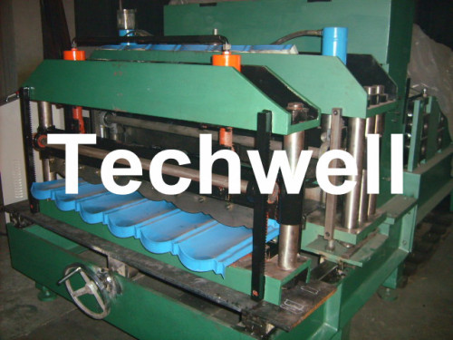 Double Press Step Tile Roll Forming Machine With PANASONIC PLC , Touch Screen , HRC 50 - 60