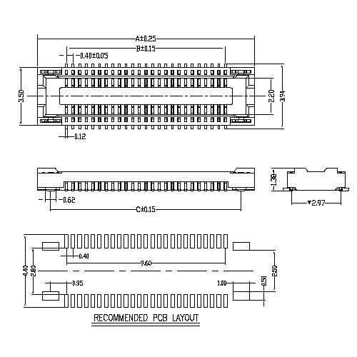 0.4mm Board to Board connector, Female , mating Height 1.5mm BB0.4F-1.5XXX01