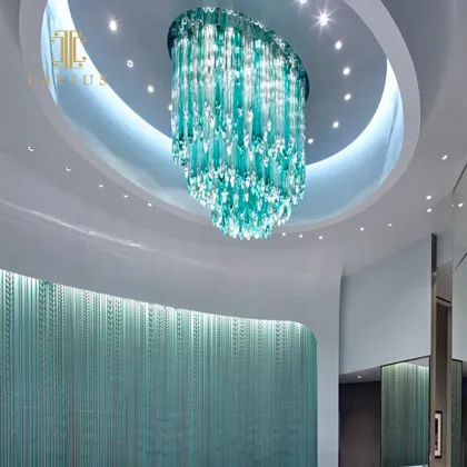 Royal blue creative chandelier Brand new crystal custom hotel villa chandelier