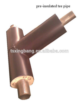 polyurethane foam pre insulation pipe fitting of 3 way joint