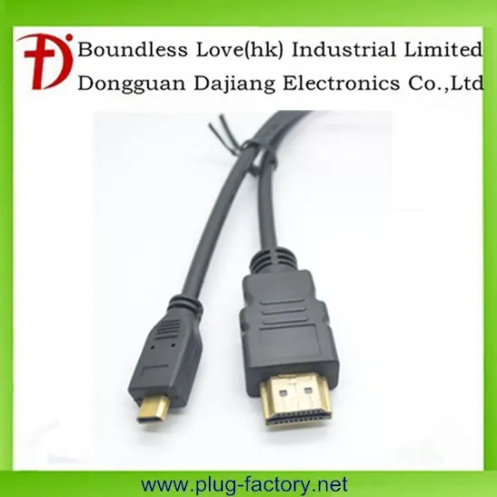 High speed Black plastic gold plated audio cable for HDMI