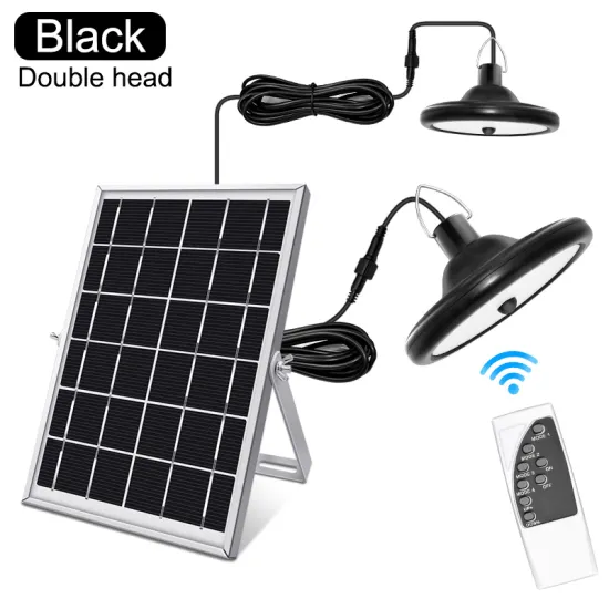 Double Head Solar Pendant Light - 56 LEDs 1000LM Sensor Outdoor Indoor Solar Lamp with 5M Cable