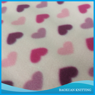 100%Polyester FDY both side brush polychrome loving heart print fleece fabric for blankets and sofa cover