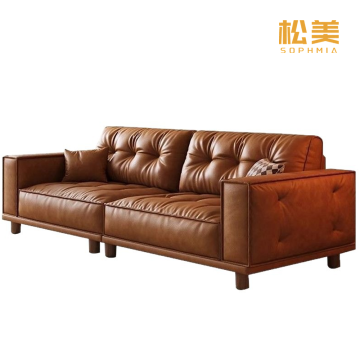 Настраиваемый большой коричневый кожаный диван