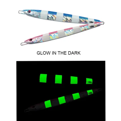 Slow Sinking Lead Jig Glow Lure for Tuna, Sailfish, Striped Bass, Grouper, Snapper, Kingfish