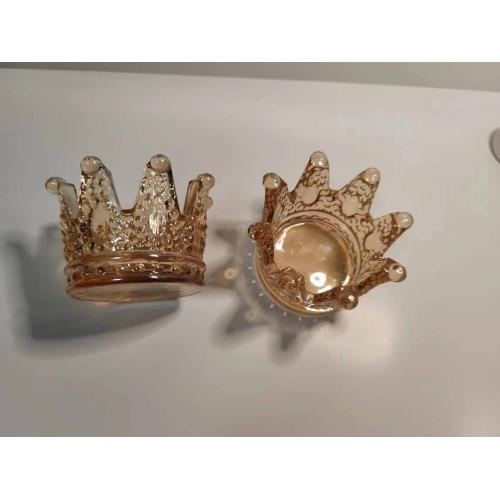 Jewelry holder personalized crown glass candle holder