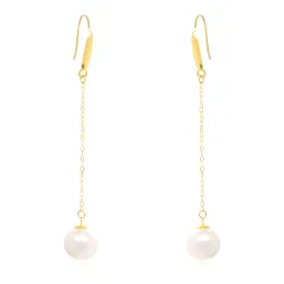 18K Gold Ear Jewelry Freshwater Drop Pearl Earrings