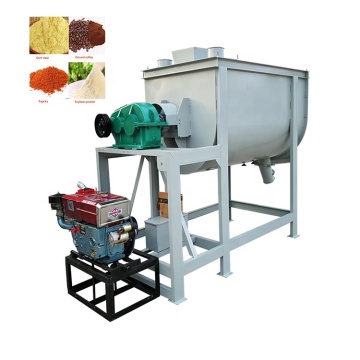 Diesel Engine Animal Feed Mixer Horizontal Mixing Machine