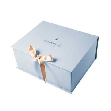 Custom magnetic paper folding packaging with ribbon closure