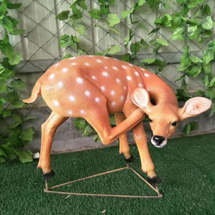 Life size fiberglass sika deer sculpture