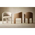 Sillón moderno de tela con respaldo para juegos de comedor