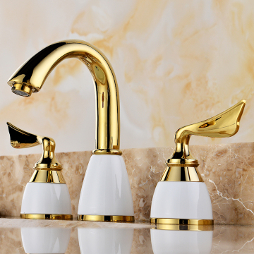 Design europeo lucido rubinetto da bagno dorato