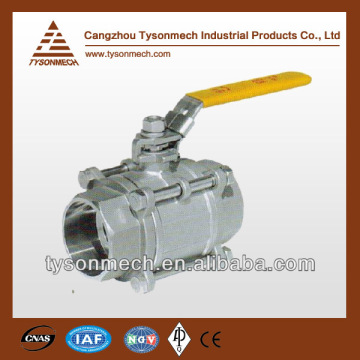 Tysonmech low price stainless steel 3pc butt welded ball valve with lock device