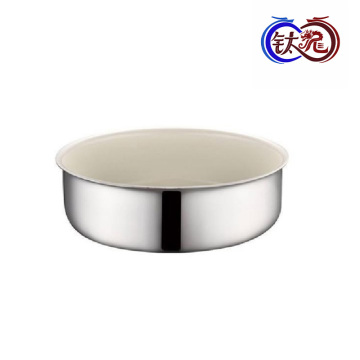 Кастрюля из нержавеющей стали, белая, большого размера.