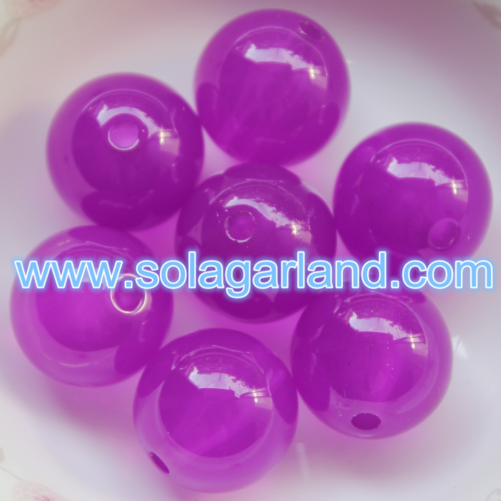 Plastic Round Translucent Candy Ball Beads