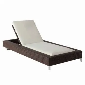 Nice rattan chaise lounge with powder coating and aluminum frame and UV protected