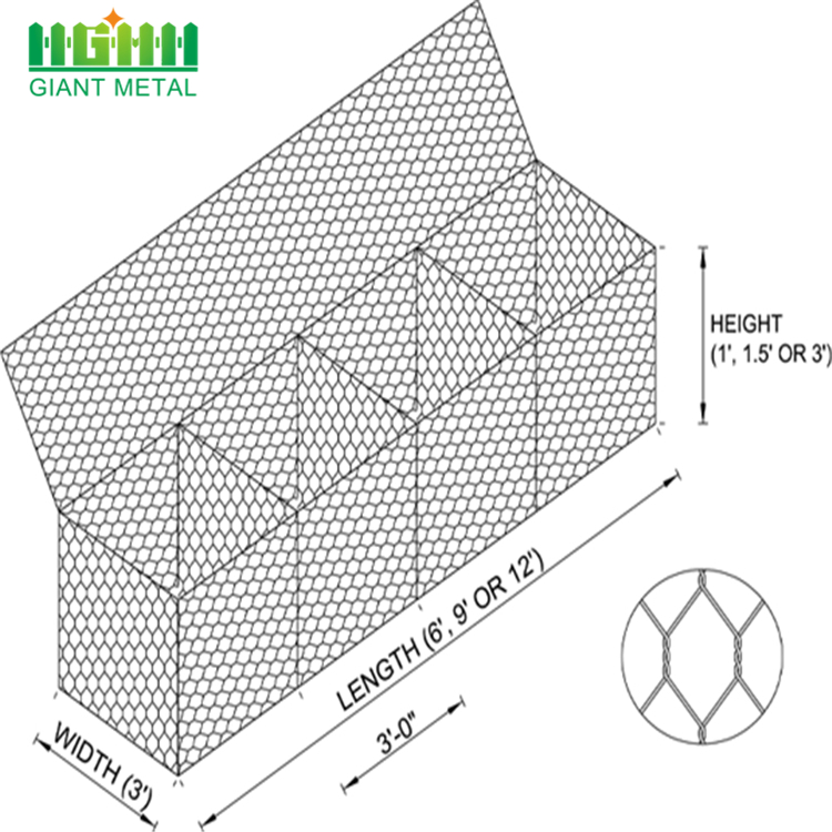 pvc hot dip galvanized woven gabion basket