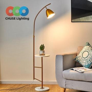 Modern Minimalist Nordic LED Floor Lamp with Marble Finish for Living Room