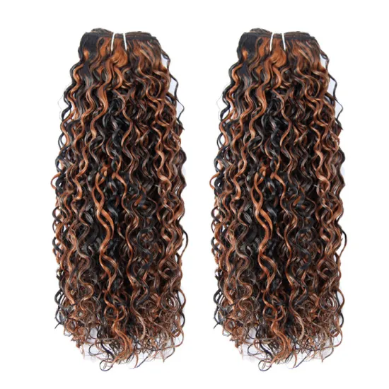 Hot Selling Production DTL Ombre Colors  Pre Stretched Colored Synthetic Hair Extension Bundles