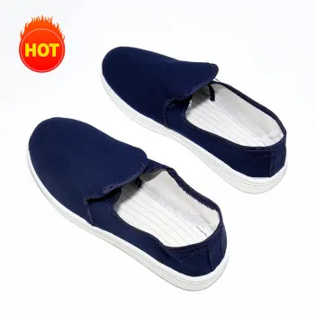 Dark Blue Anti-Slip PU Sole ESD Cleanroom Work Shoes: Ideal for Microbial Protection and Slip-Resistant Performance in Workplace or Lab Environments
