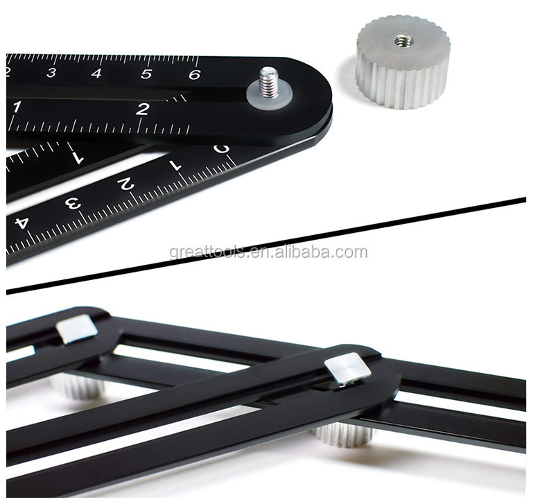 Multifunction Ruler Science Universal Multi-function Angular Ruler - Aluminum Alloy Measuring Tool ...